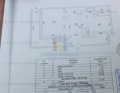 Apartament pretabil Spatiu comercial  PE COLT 3 cam confort 1 Decomandat - Braila
