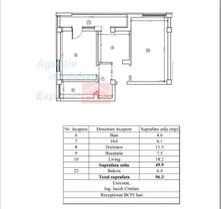 Finalizat si intabulat: apartament nou, 2 camere, CUG - Iasi - foto 10