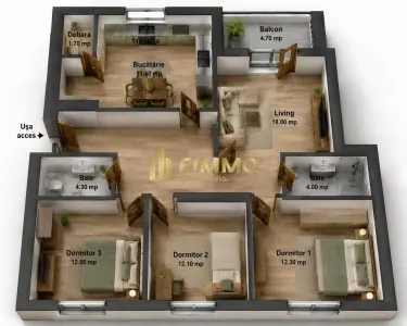 Apartament 4 camere | George Enescu | Et 2 | ID:1878 - foto 2