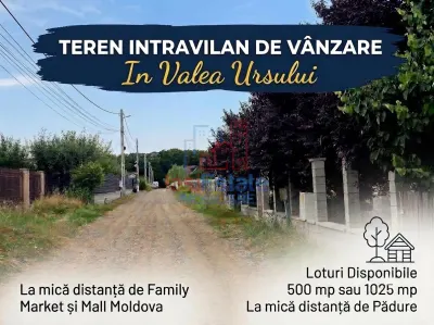 Teren intravilan de vanzare in Valea Ursului-Miroslava - Iasi